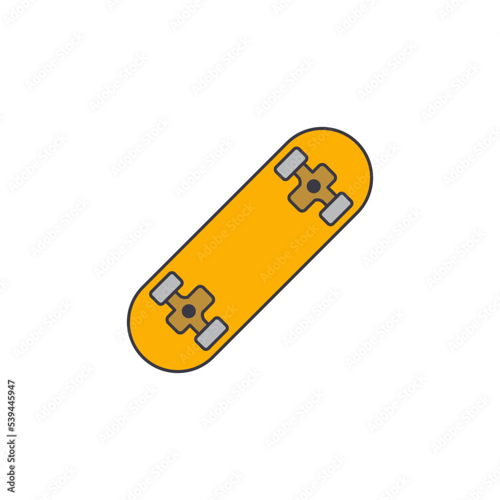 Skateboard icon in color, isolated on white background Skateboard icon in color, isolated on white background