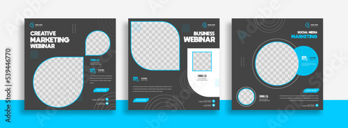set webinar business for instant post or social media post banner ads promotion template