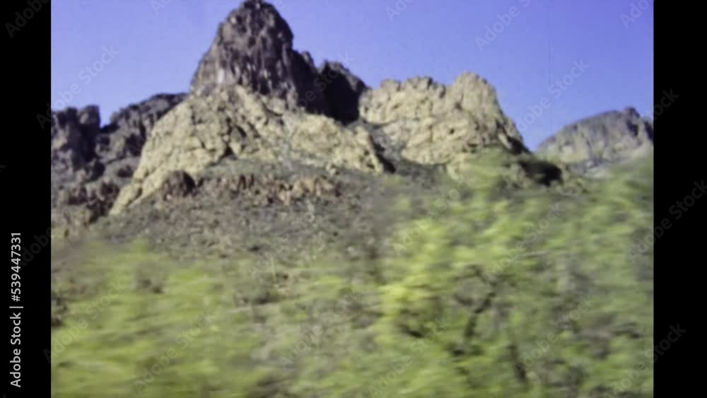 United States 1977, Arizona canyon and mountain landscape view in 70s
