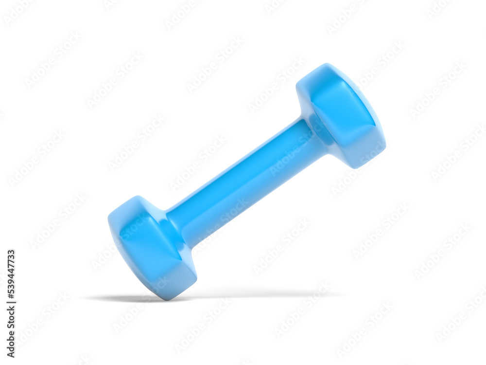 Blue dumbbell isolated on white background. 3d illustration. Blue dumbbell isolated on white background. 3d illustration.