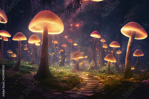 Glowing mushroom lamps