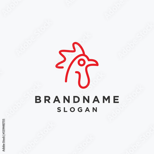 Head chicken logo template vector illustration design