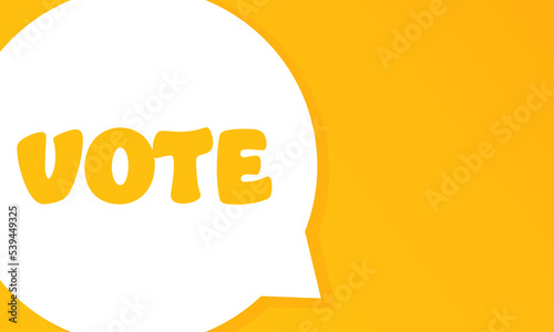 Vote. Speech bubble with Vote text. 2d illustration. Flat style. Vector line icon for Business and Advertising
