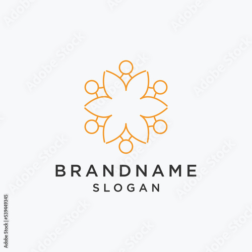 Flower people logo template vector illustration design