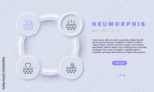 Skin care set icon. Dermatology, korea, korean cosmetics, collagen, hyaluronic acid, hydration, moisturize dry skin, arrows, photoaging, spf, ultrasonic pore cleaning. Cosmetology concept. Neomorphism