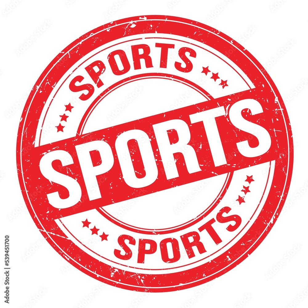 SPORTS text written on red round stamp sign SPORTS text written on red round stamp sign
