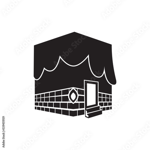 kaaba vector icon. the mecca of worship for Muslims, logo design