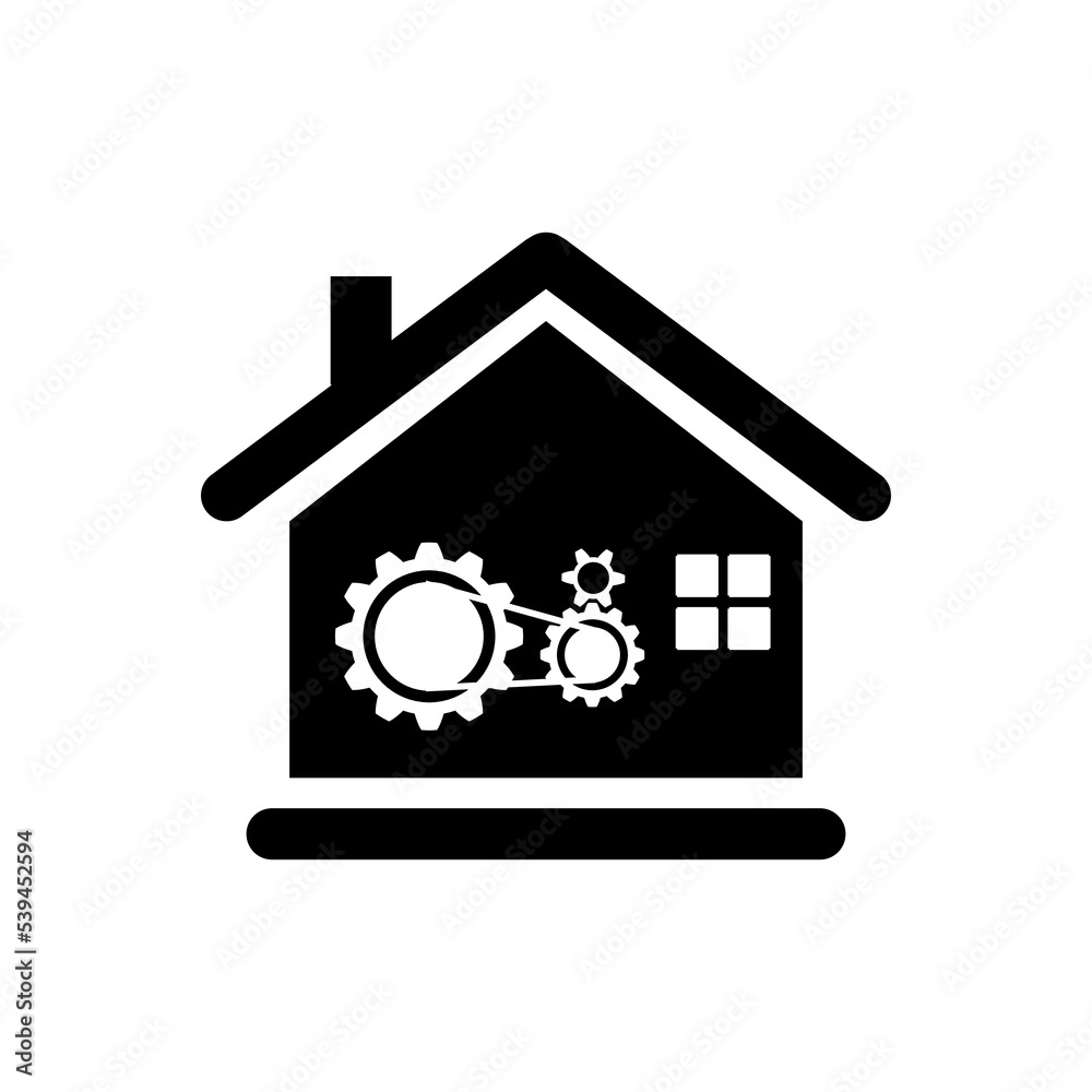 Home industry black and white illustration Home industry black and white illustration