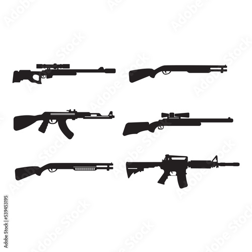 Gun Icon. Weapon Vector. Military Equipment Illustration Logo