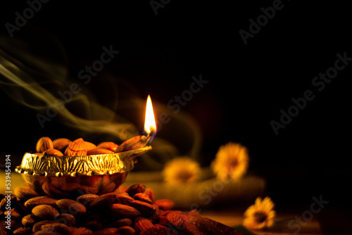 Photography Oil lamps during Diwali Celebration