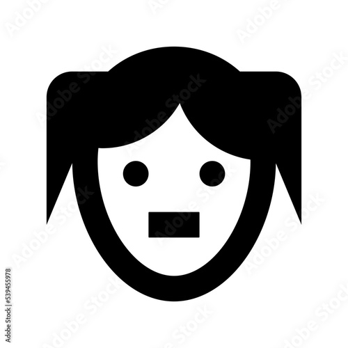 Female Child Flat Vector Icon