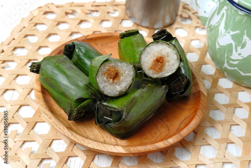 Photography Lemper is Indonesian Traditional Dish Made from Glutinous or Sticky Rice, Steame