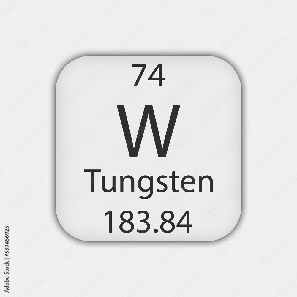 Tungsten symbol. Chemical element of the periodic table. Vector illustration. Tungsten symbol. Chemical element of the periodic table. Vector illustration.