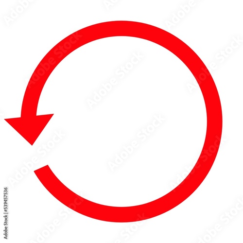 Red counter clockwise arrow icon, anticlockwise arrow icon  photo