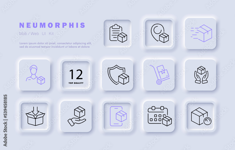 Delivery line icon. Clock truck. Free and fast delivery of goods. Post. Minivan that delivers the order, online store, pointer, map. Shopping concept. Neomorphism style. Vector line icon for Business Delivery line icon. Clock truck. Free and fast delivery of goods. Post. Minivan that delivers the order, online store, pointer, map. Shopping concept. Neomorphism style. Vector line icon for Business