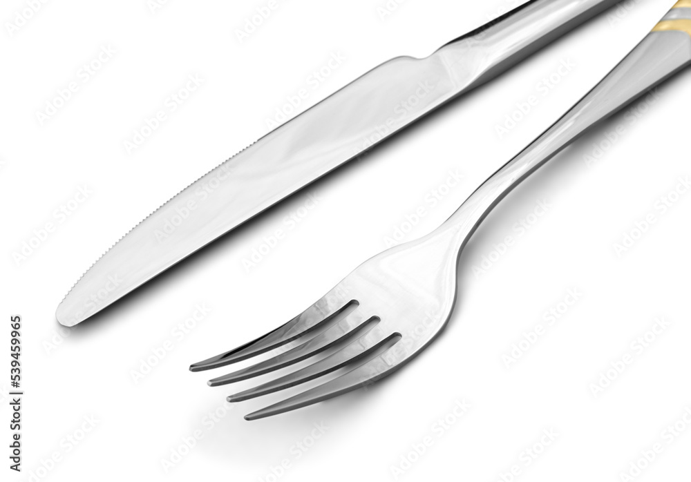Knife and fork isolated on white background Knife and fork isolated on white background