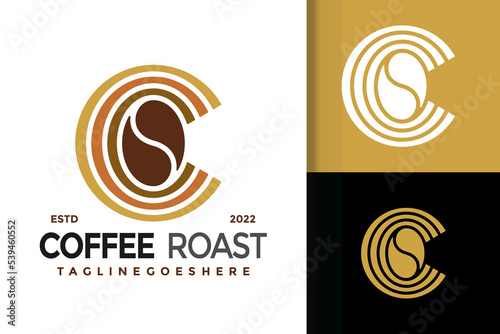 C Letter Coffee Roast Logo Design, brand identity logos vector, modern logo, Logo Designs Vector Illustration Template