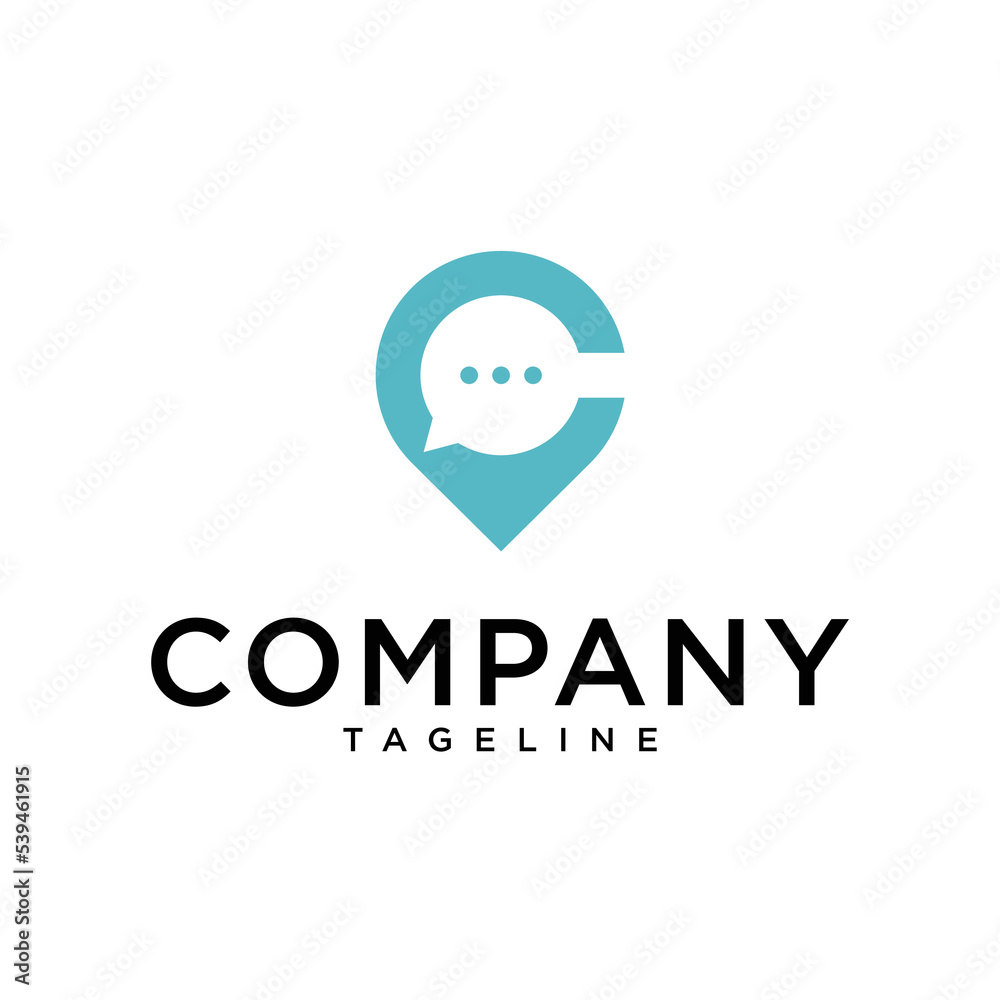 Letter C Location with Chat. can be a logo for a home location search company, friends, etc Letter C Location with Chat. can be a logo for a home location search company, friends, etc