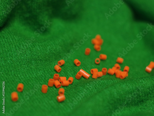 Craft for kids from thermo plastic. Halloween thermo mosaic pumpkins