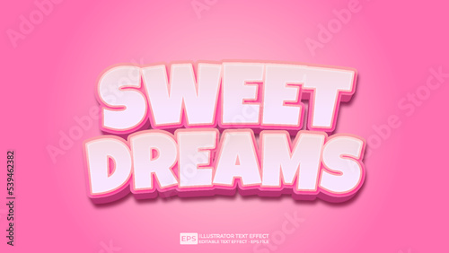 Sweet Dreams editable 3D text effect font 