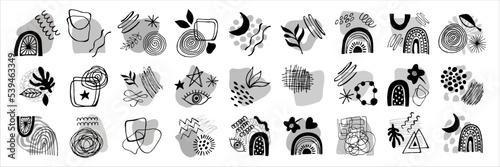 Vector collection of abstract collages for social media design, creating prints, patterns, sublimations, corporate identity