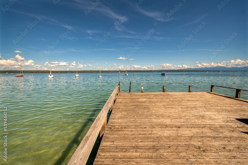 Fototapeta premium View over bavarian lake 