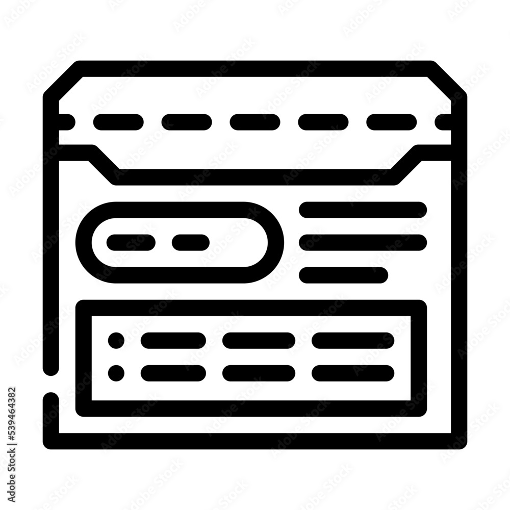 job folder line icon vector. job folder sign. isolated contour symbol black illustration job folder line icon vector. job folder sign. isolated contour symbol black illustration