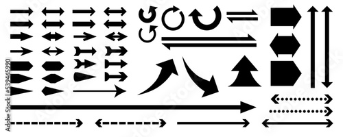 ビジネスにも便利なシンプル矢印（黒）
