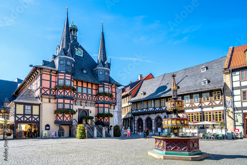 Cuadro en lienzo Rathaus, Wernigerode, Sachsen Anhalt, Deutschland