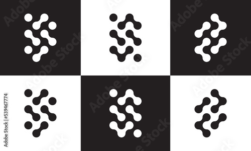 molecule logo vector. connection technology icon design