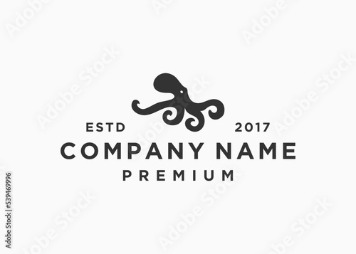octopus logo design vector illustration template