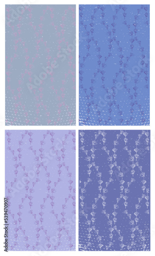 Lavender pattern textures vector. Delicate floral paper for ceremony, wedding...