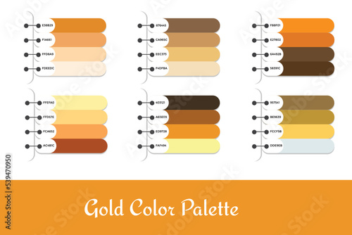 6 DIFFERENT GOLD COLOR PALETTES