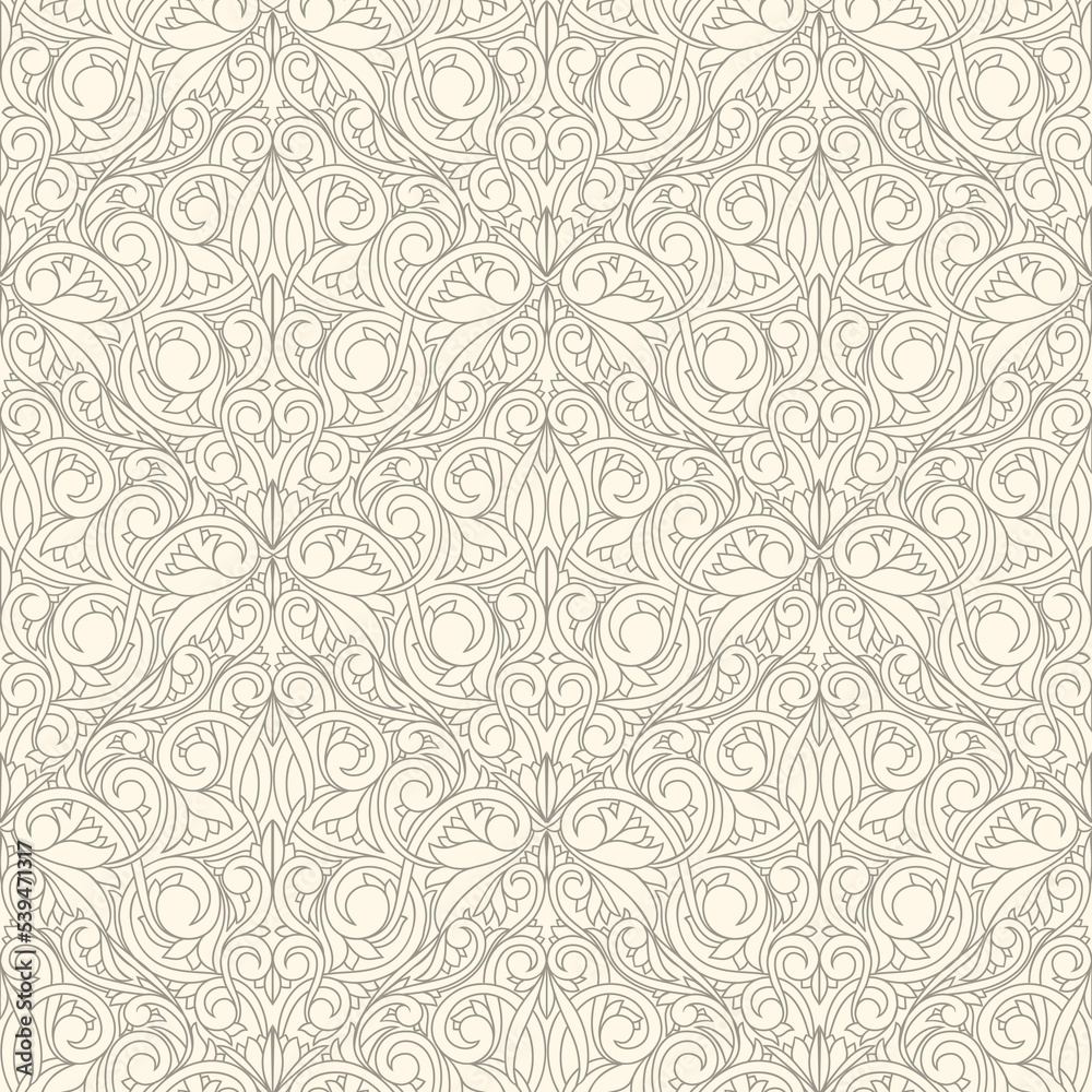 Retro decorative ornate floral seamless pattern Retro decorative ornate floral seamless pattern