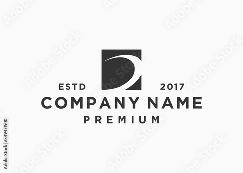 letter d square logo design vector illustration template
