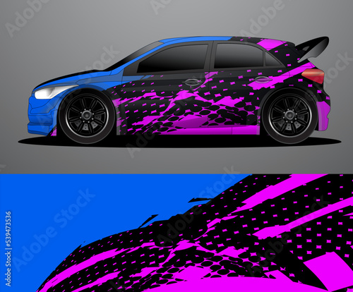 Rally car decal graphic wrap vector  abstract background 