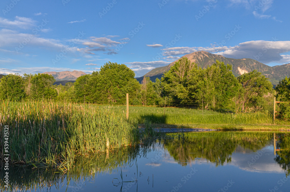 scenic view of  Lamborn Mountain from Paonia valley (Gunnison county, Colorado)