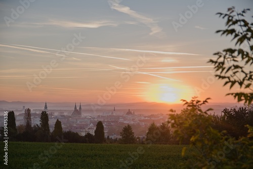 Sunrise over the city, Kroměříž, Czech Republic