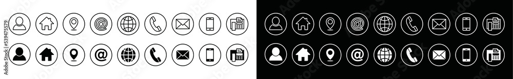 Web icon vector set. Contact information and website symbol illustration. Business card information sign silhouette Web icon vector set. Contact information and website symbol illustration. Business card information sign silhouette