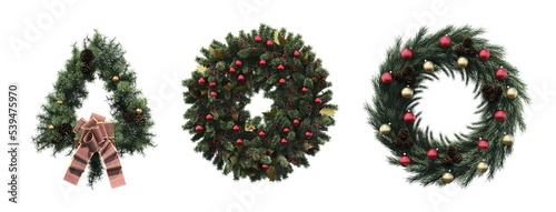 Christmas decorations, New Year's decor, isolate on a transparent background, 3D illustration, cg render