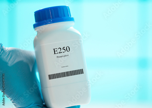 Packaging with nutritional supplements E250 preservative photo