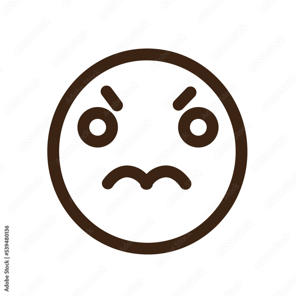 Fototapeta premium emoticon nervous scared outline icon
