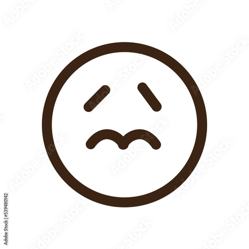 emoticon nervous scared outline icon