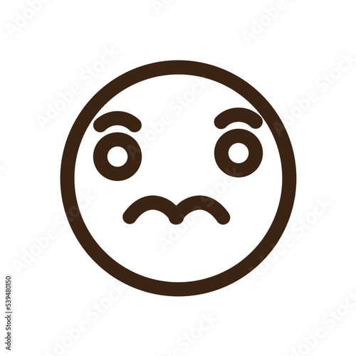 emoticon nervous scared outline icon