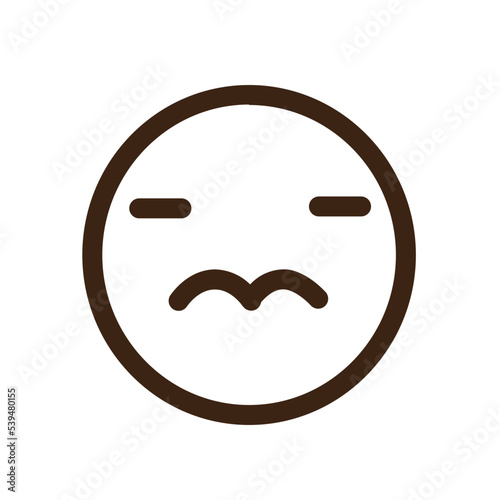 emoticon nervous scared outline icon