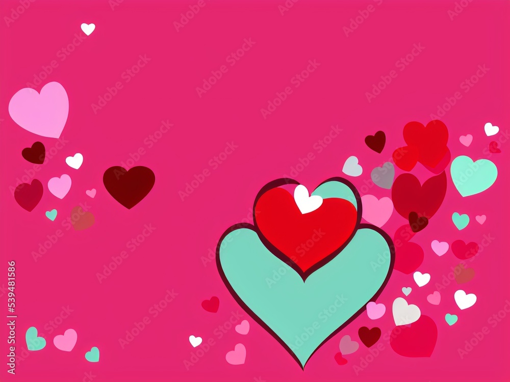 Valentines day hearts card background template
