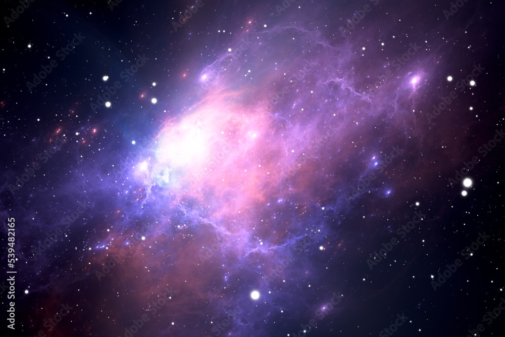 Space background with star field and nebula, for use with projects on science, research, and education.