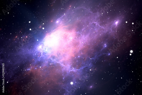 Space background with star field and nebula, for use with projects on science, research, and education.