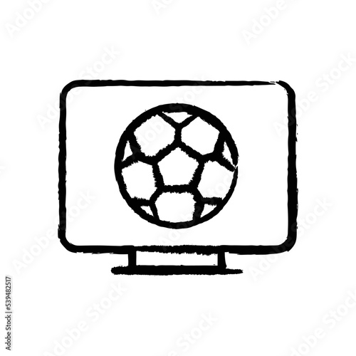 Soccer live match hand-drawn icon vector graphic illustration