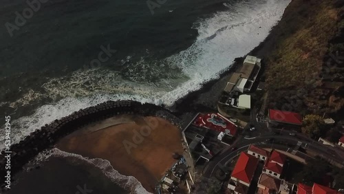 Drone shot of the beach of Madeira photo